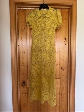 grey lace midi dress Ocean Lace Long Sleeve Dress – Monique Lhuillier main image 0